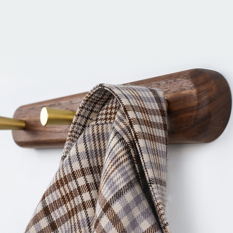 Appendiabiti da Parete in Legno con Ganci in Ottone - LignaHook