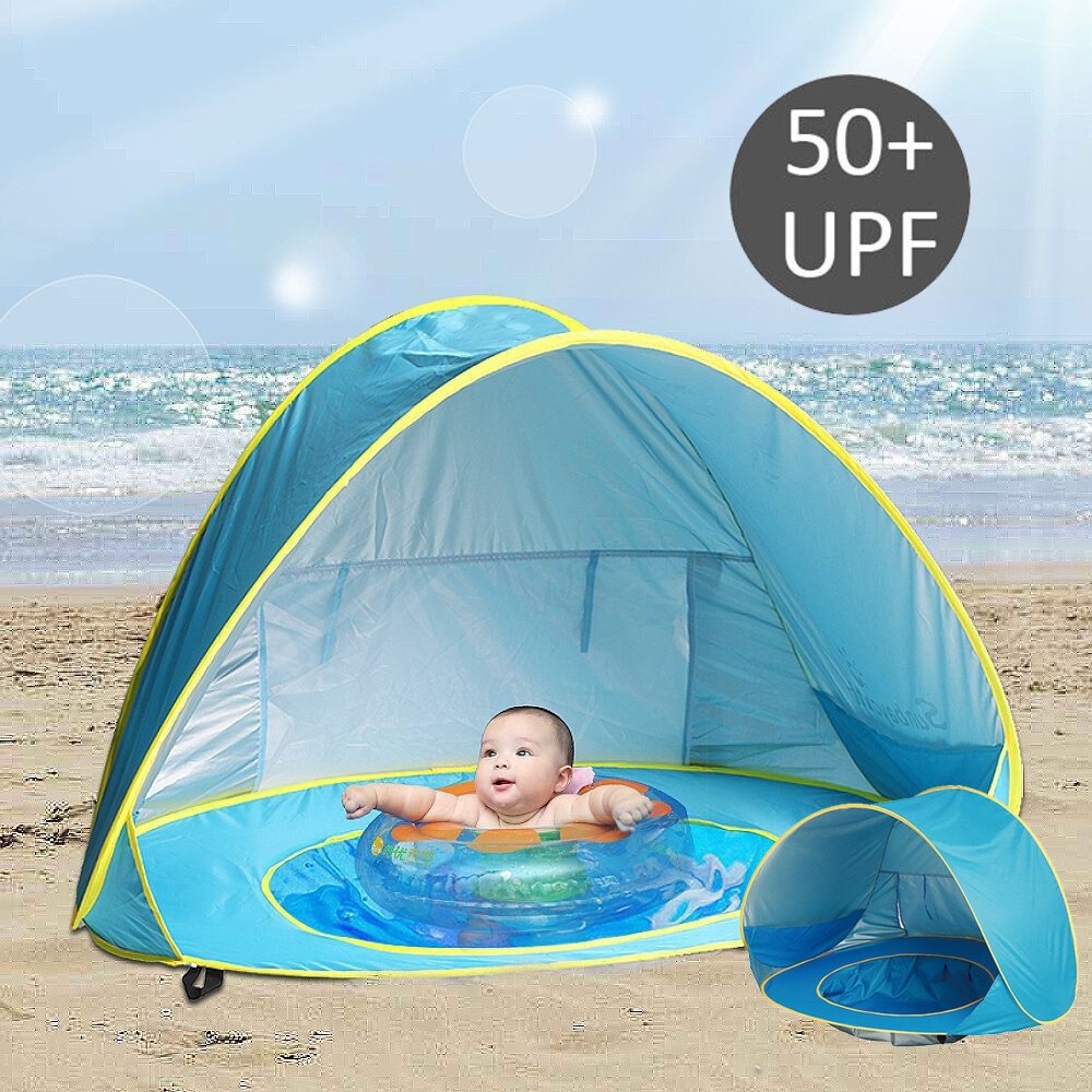 Tenda da Spiaggia con Protezione UV e Piscina Paddling Integrata per Bambini – Shade Splash