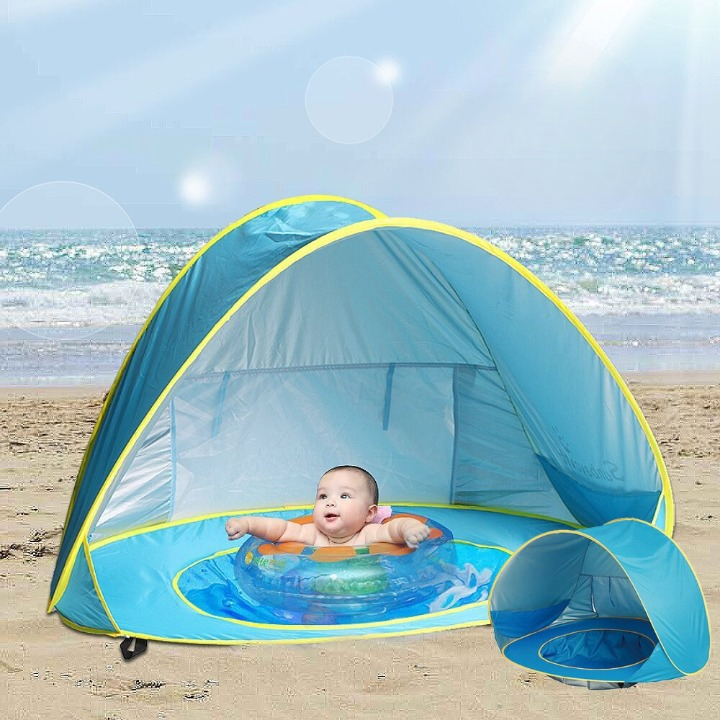Tenda da Spiaggia con Protezione UV e Piscina Paddling Integrata per Bambini – Shade Splash