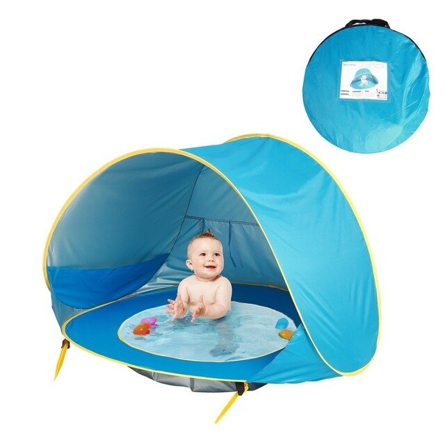 Tenda da Spiaggia con Protezione UV e Piscina Paddling Integrata per Bambini – Shade Splash