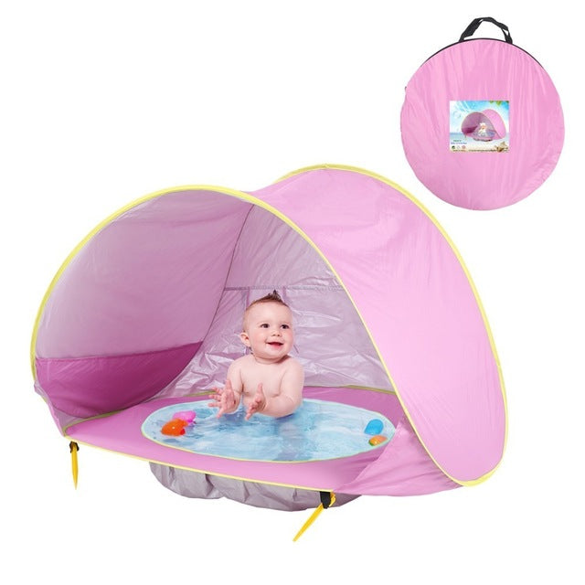 Tenda da Spiaggia con Protezione UV e Piscina Paddling Integrata per Bambini – Shade Splash