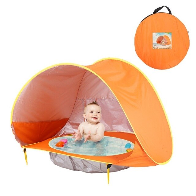 Tenda da Spiaggia con Protezione UV e Piscina Paddling Integrata per Bambini – Shade Splash