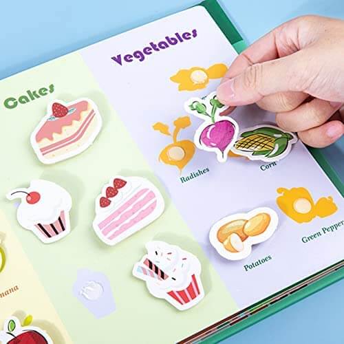 Libro Interattivo di Apprendimento per Bambini con Attività in Velcro e Borsa di Stoccaggio