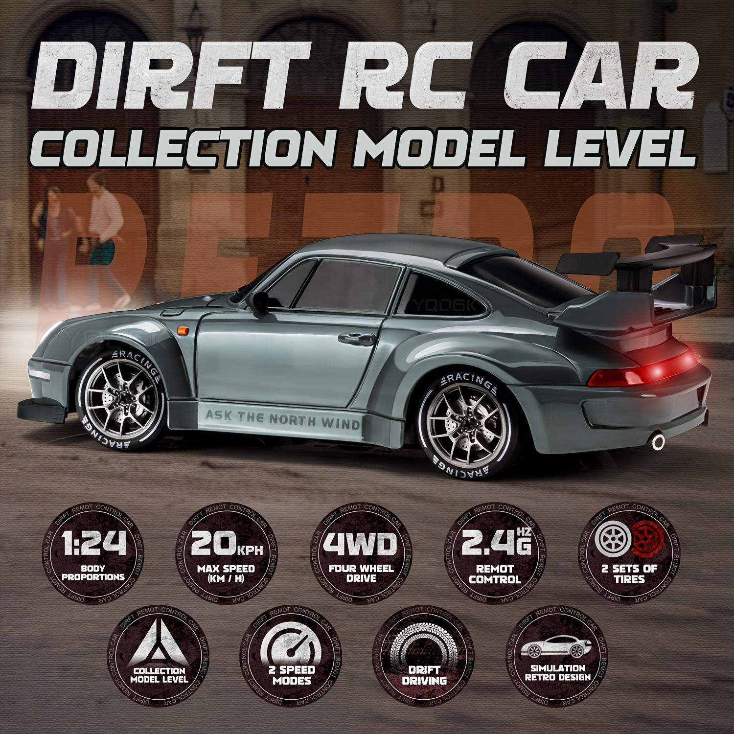 Ultimate Drift Racer 1:24 - Auto RC con Ruote Illumintate