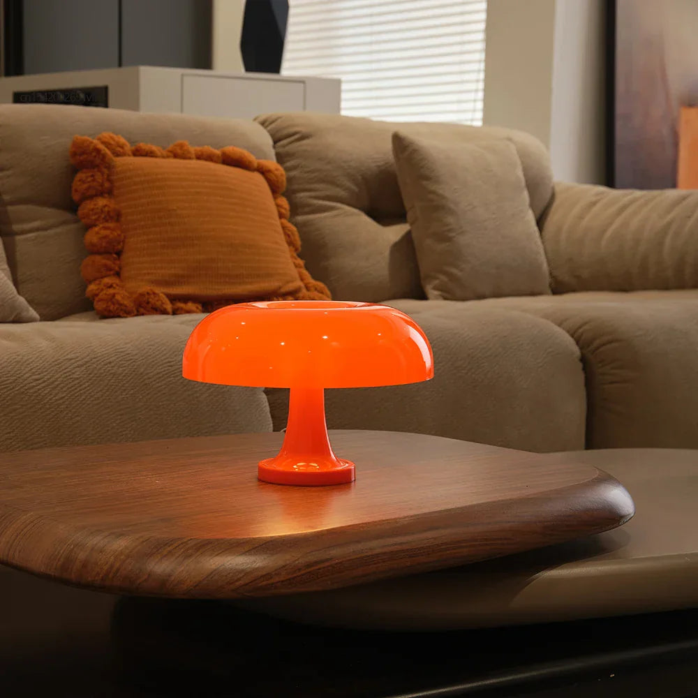 Lampada da Tavolo Retro a Fungo – Arancione | Illuminazione d'Ambiente Elegante
