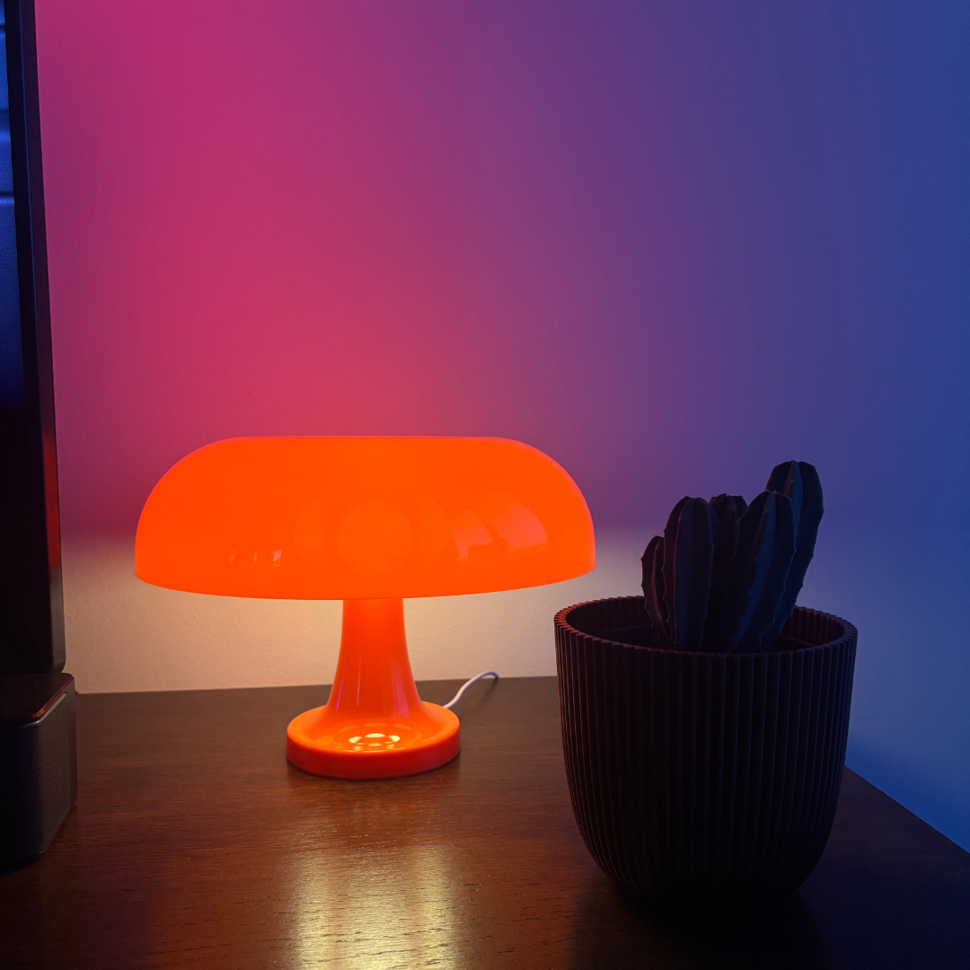 Lampada da Tavolo Retro a Fungo – Arancione | Illuminazione d'Ambiente Elegante