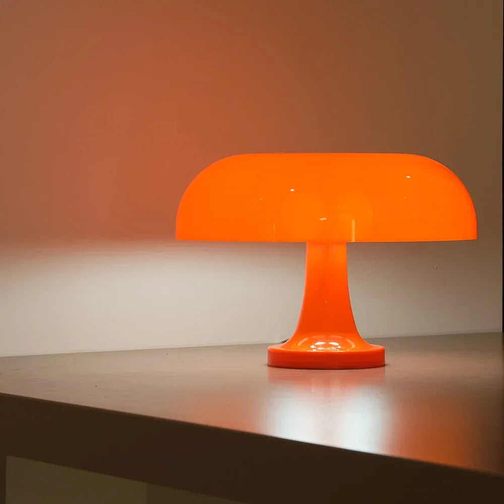 Lampada da Tavolo Retro a Fungo – Arancione | Illuminazione d'Ambiente Elegante