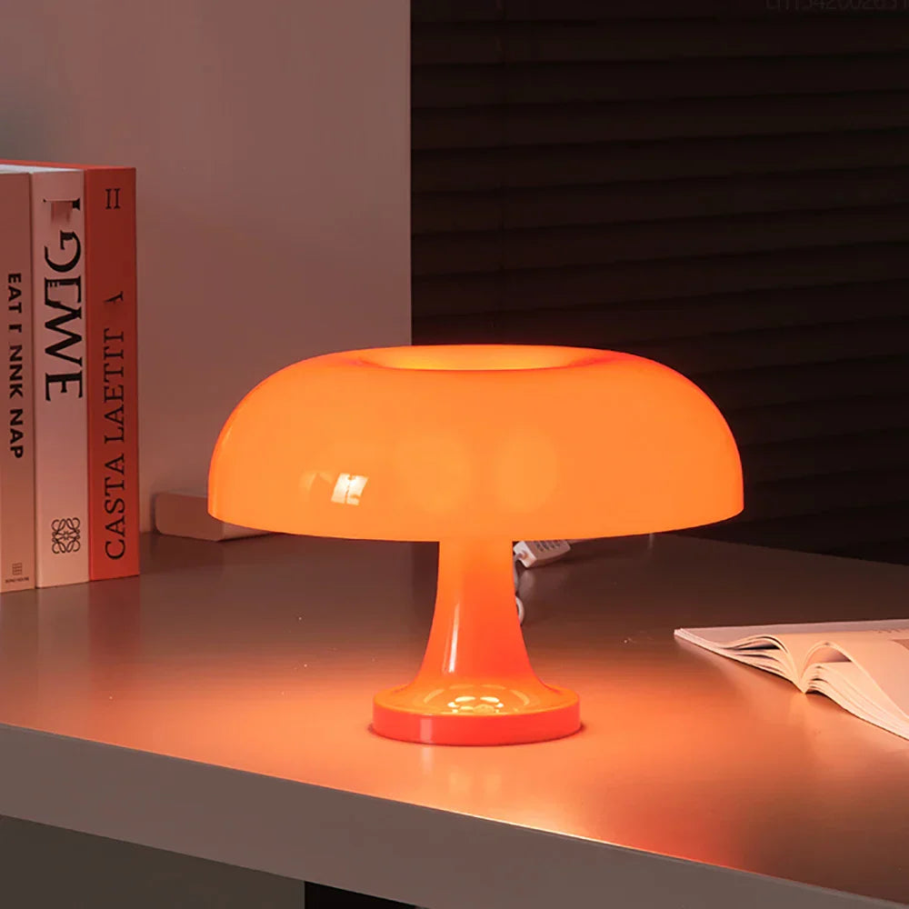 Lampada da Tavolo Retro a Fungo – Arancione | Illuminazione d'Ambiente Elegante