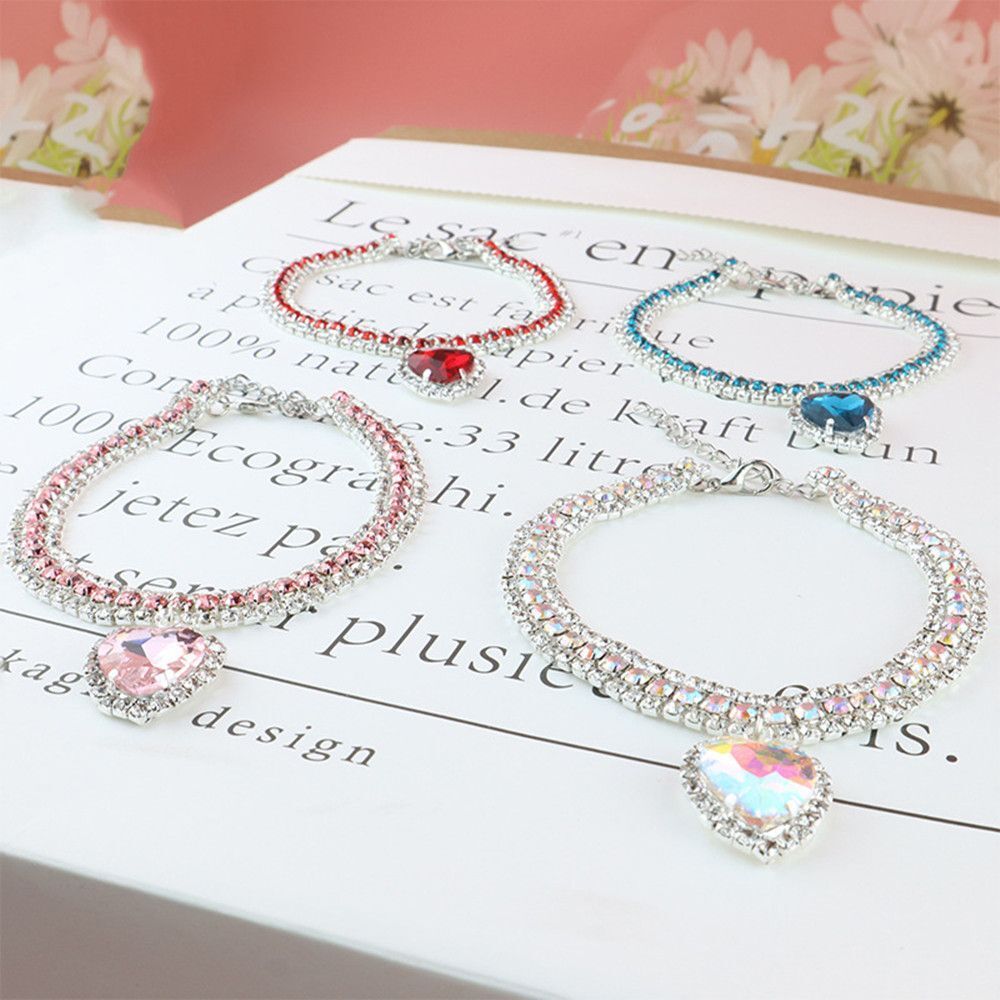 Gatto di Lusso | Collare di Cristallo di Lusso per Gatto con Pendente a Cuore in Gemma Riflettente