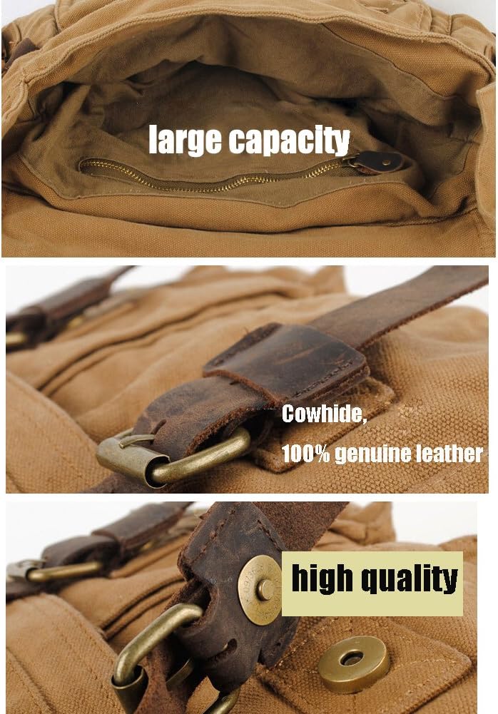 Borsa a Spalla per Uomini - Canvas - Scomparti per Laptop