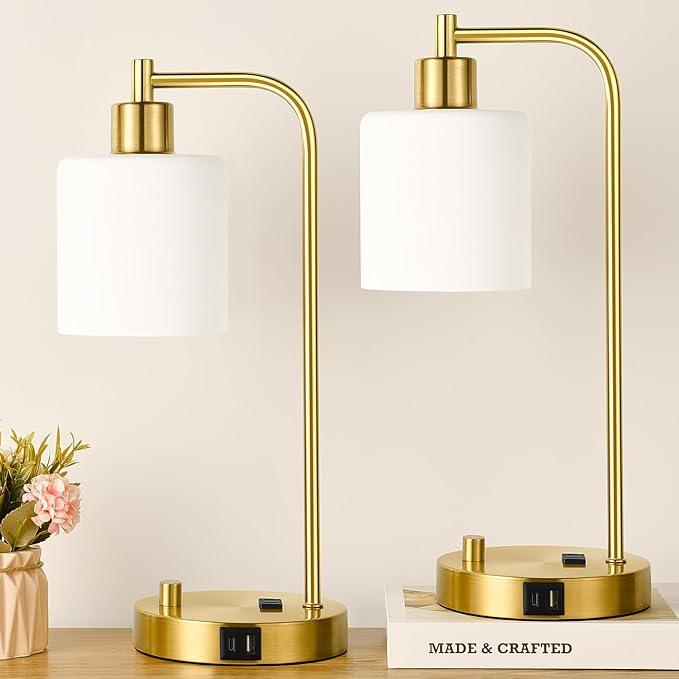 Set di Lampade da Tavolo Industriali - Dimmerabili con Porte di Ricarica