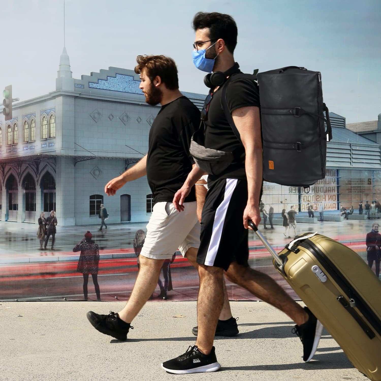 Borsa da viaggio Duffel in PU Pelle Convertibile – Borsa da Weekend da Cabina