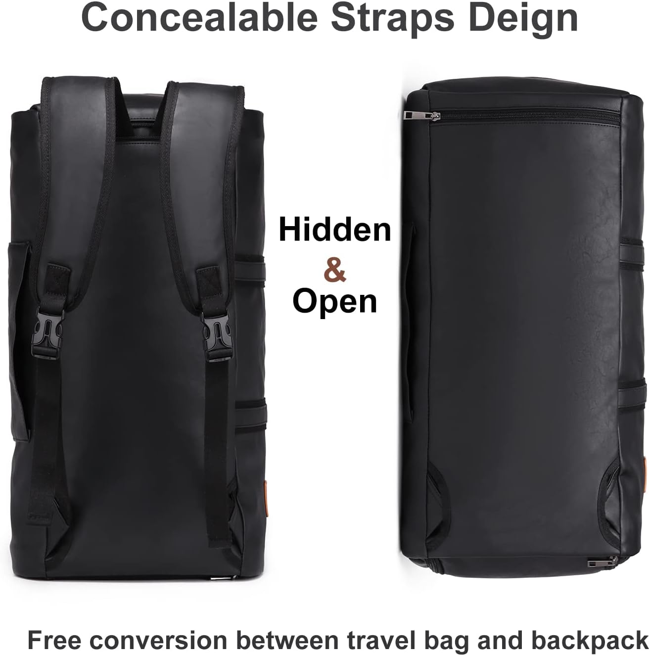 Borsa da viaggio Duffel in PU Pelle Convertibile – Borsa da Weekend da Cabina