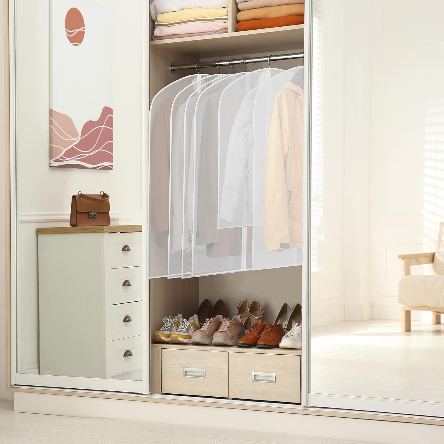 Borse per Abbigliamento Trasparenti a Lunghezza Completa – Confezione da 10 per Abiti e Vestiti (Compra 1, Prendi 1 GRATIS)