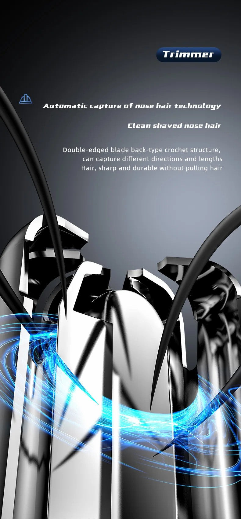 Rasatore per Naso e Orecchie - Indolore e Ricaricabile
