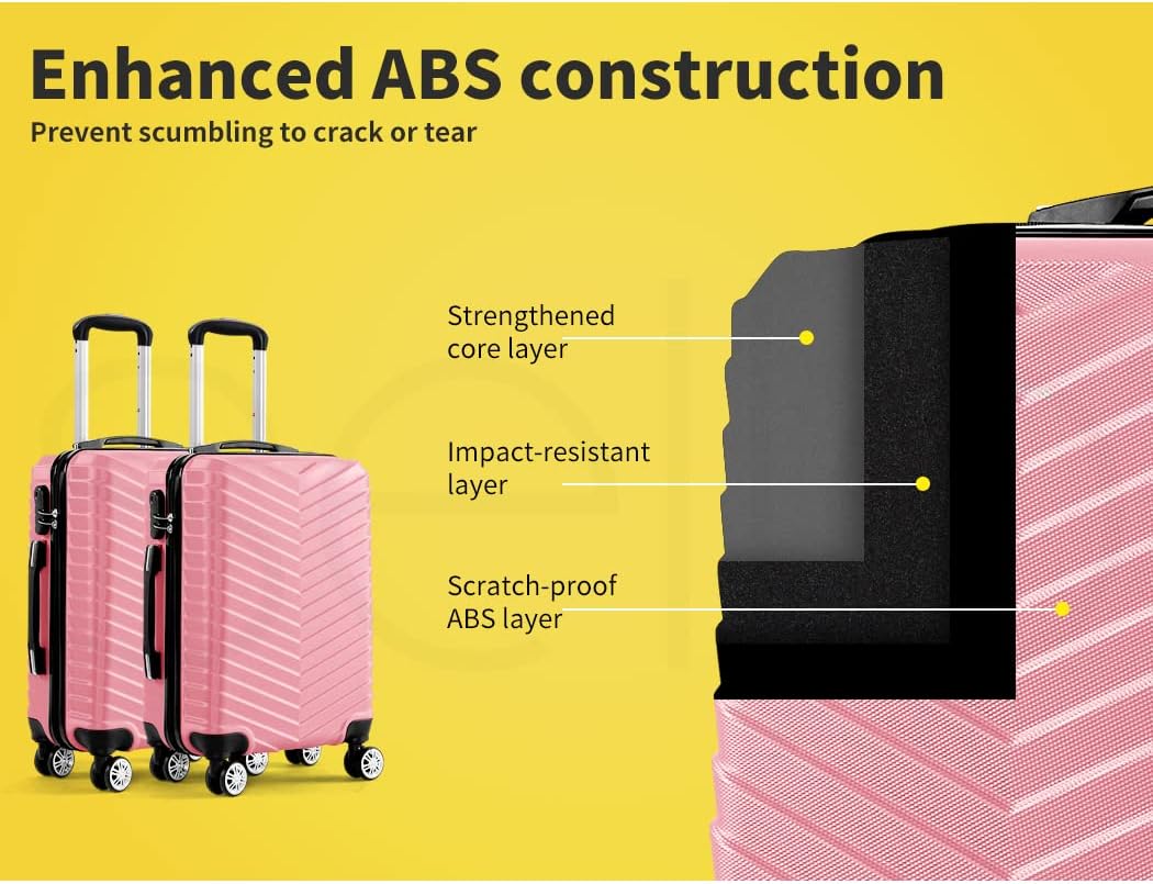 Valigia da cabina rigida da 20" con lucchetto e ruote girevoli – Rosemont