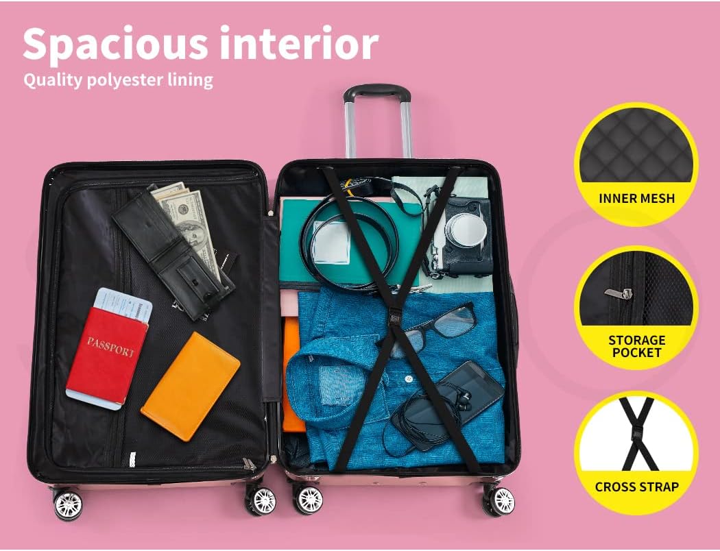 Valigia da cabina rigida da 20" con lucchetto e ruote girevoli – Rosemont