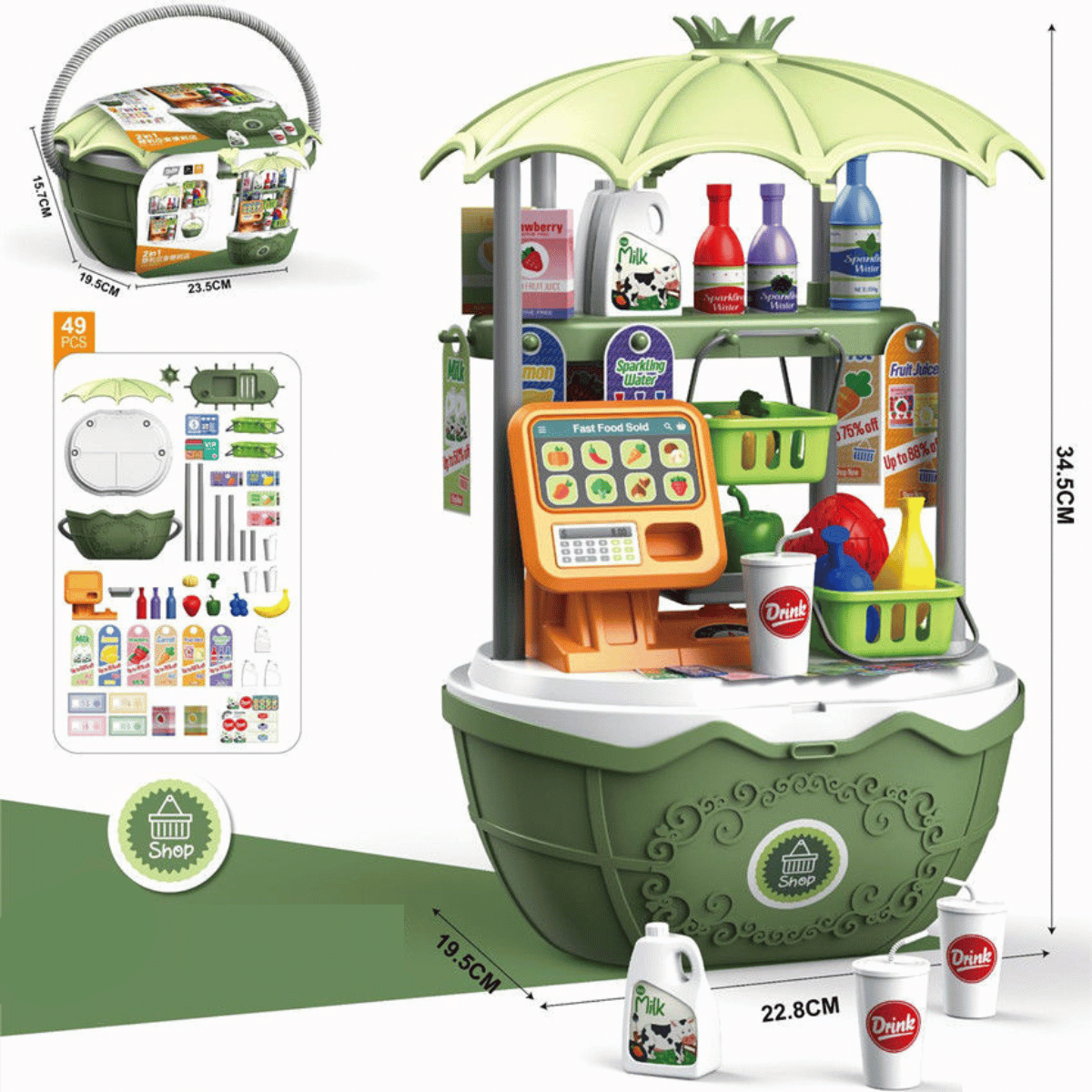 Candy Cart - Carrello dei Gelati Giocattolo con Accessori