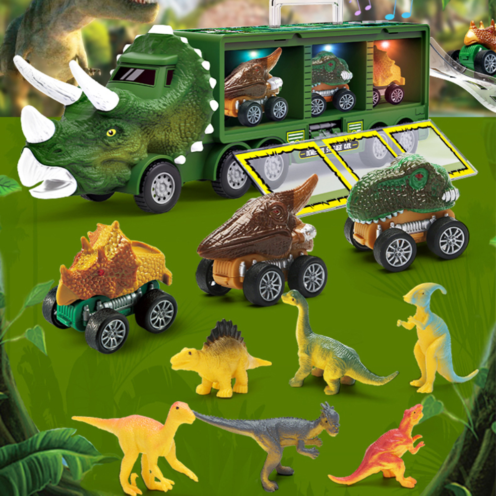 Dino Truck - Camion giocattolo con dinosauri e effetti