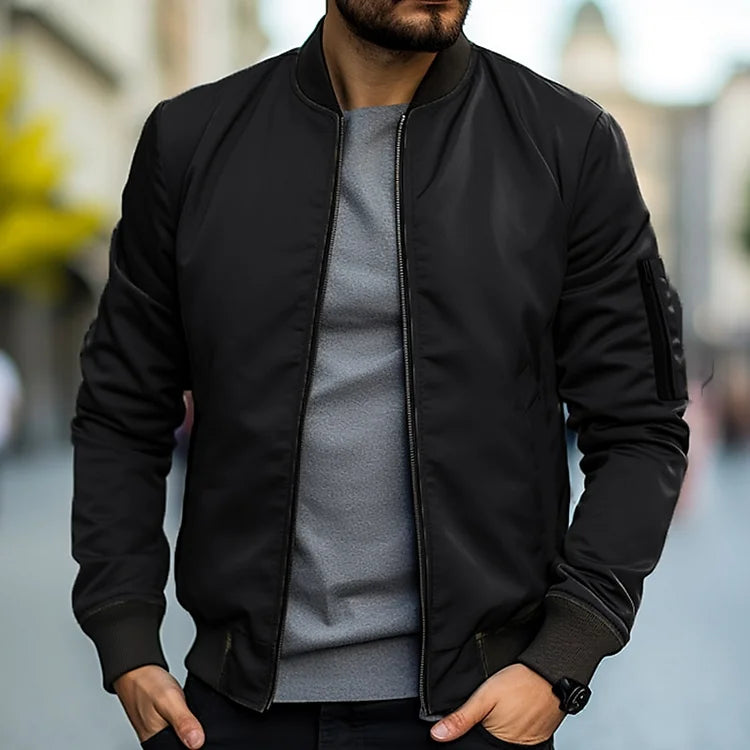 Giacca Bomber in Pelle per Uomini - Elegante e Traspirante