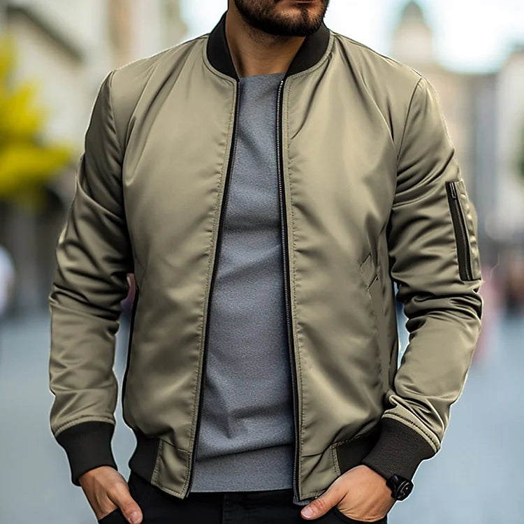 Giacca Bomber in Pelle per Uomini - Elegante e Traspirante