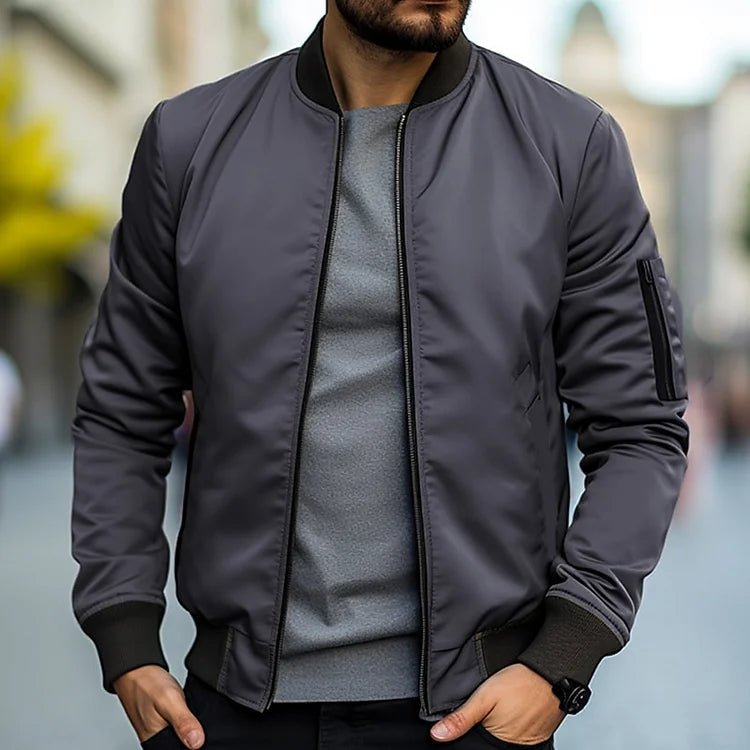Giacca Bomber in Pelle per Uomini - Elegante e Traspirante