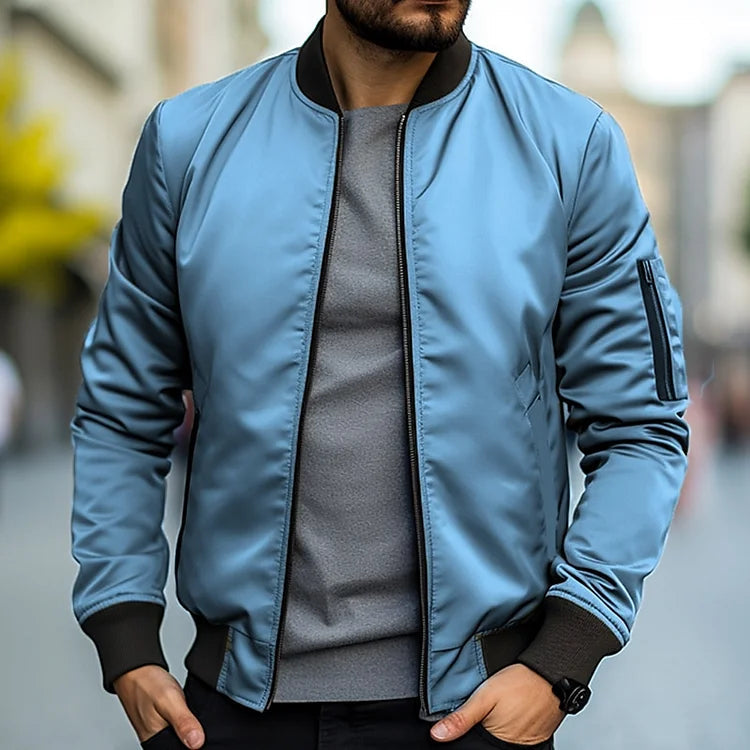 Giacca Bomber in Pelle per Uomini - Elegante e Traspirante