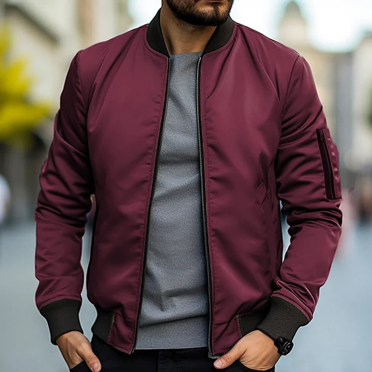Giacca Bomber in Pelle per Uomini - Elegante e Traspirante
