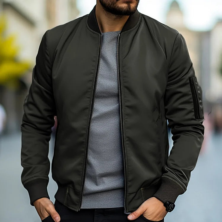 Giacca Bomber in Pelle per Uomini - Elegante e Traspirante