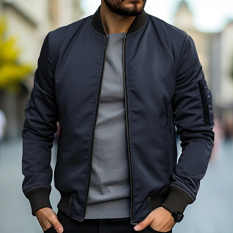 Giacca Bomber in Pelle per Uomini - Elegante e Traspirante