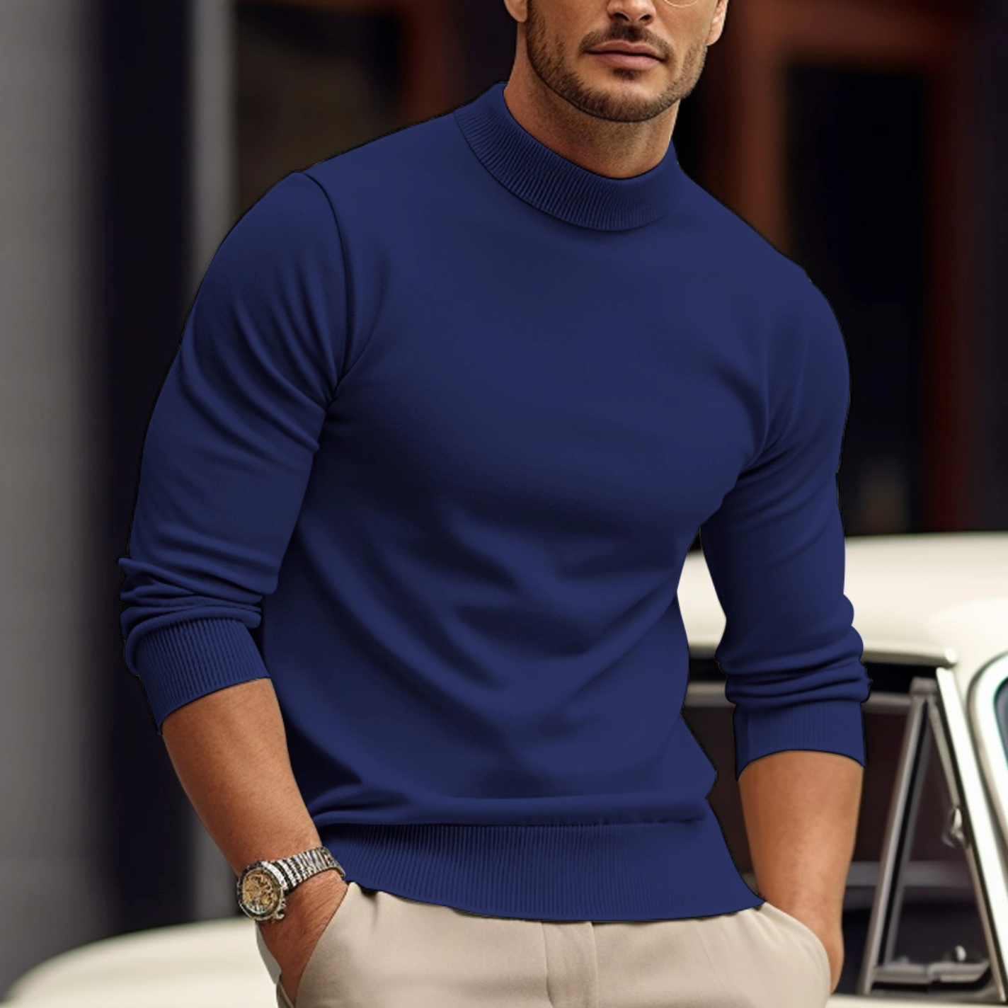 Maglione Elegante Uomo - Maniche Lunghe - Comfort e Stile