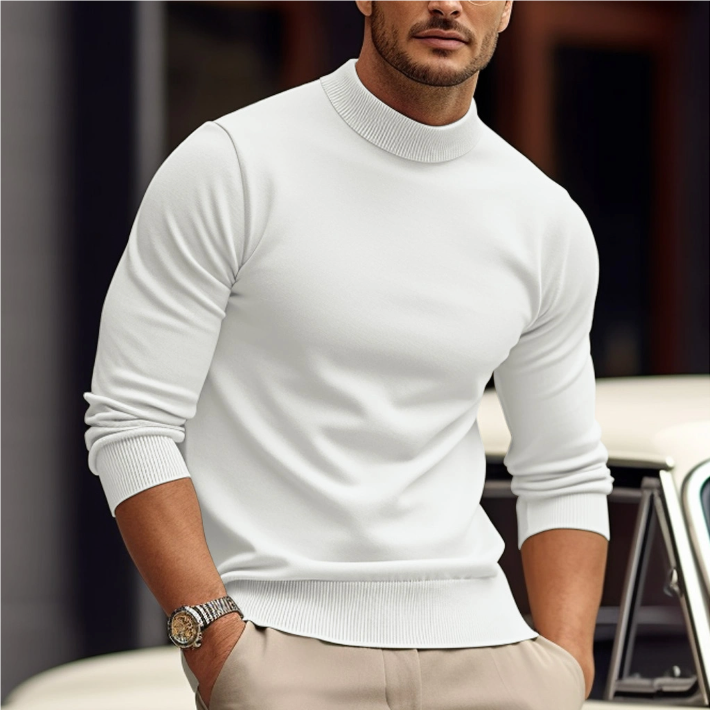 Maglione Elegante Uomo - Maniche Lunghe - Comfort e Stile