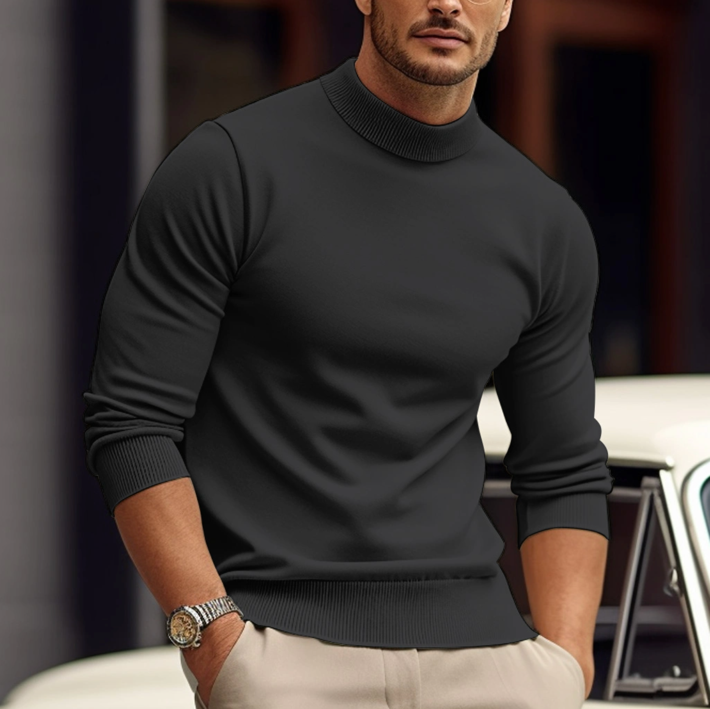 Maglione Elegante Uomo - Maniche Lunghe - Comfort e Stile