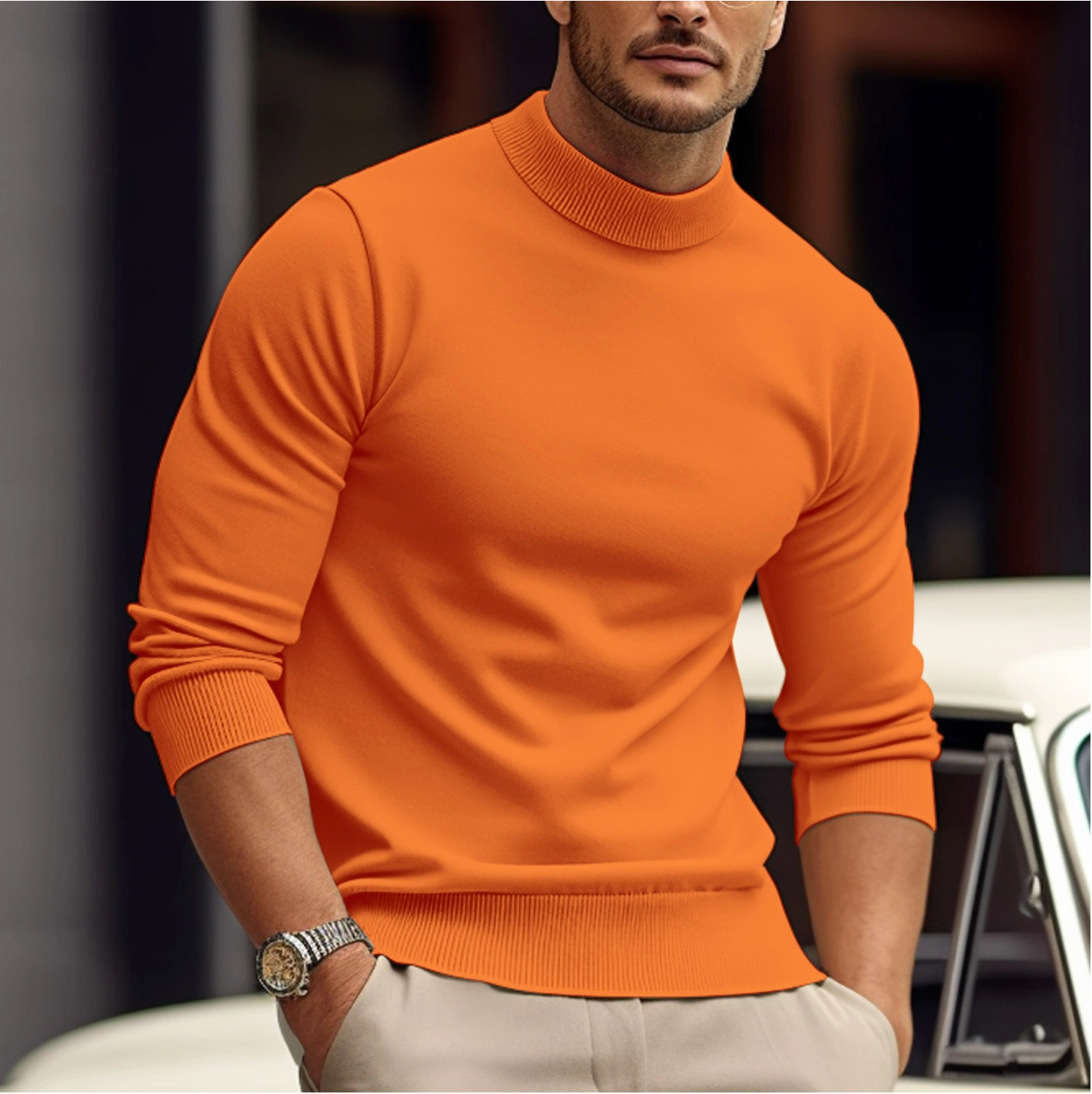 Maglione Elegante Uomo - Maniche Lunghe - Comfort e Stile