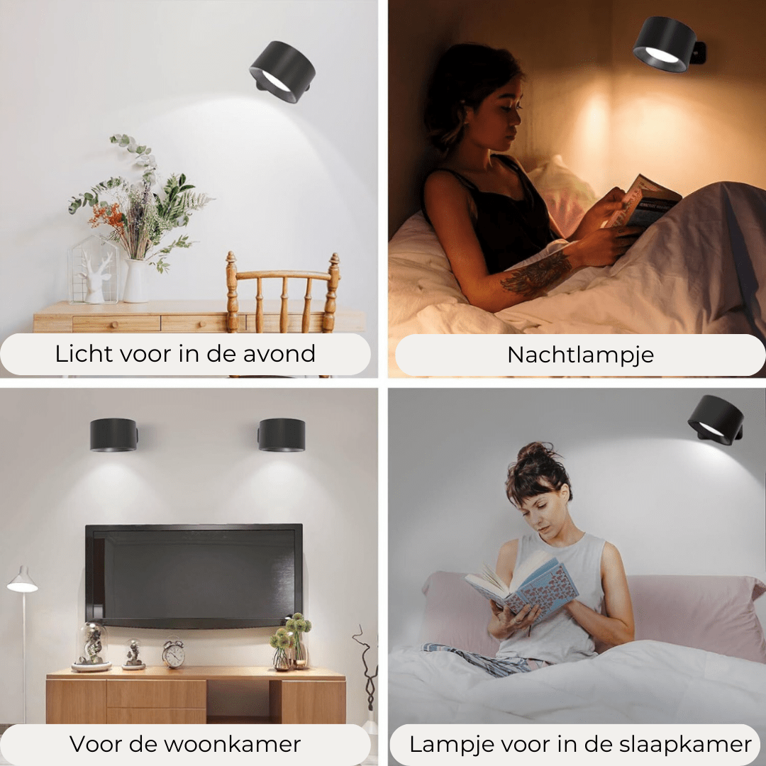Lampada da Parete LED Ricaricabile Wireless 360°