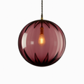 Lampe suspendue LED en sphère de verre coloré