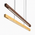 Design moderno suspensão LED em madeira alongada Hang