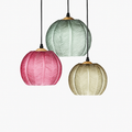 Suspension en verre moderne avec motif de feuilles vertes