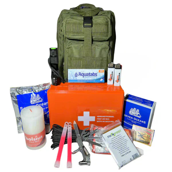 Kit di Emergenza Completo | Zaino Tattico 20L | CrisisKit