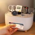 Boîte de rangement | Boîte à mouchoirs avec couvercle et support pour téléphone | TidyBox
