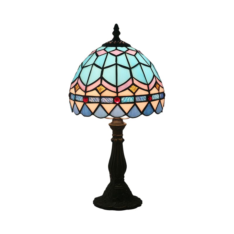 Lampada da tavolo in vetro Tiffany - Linee classiche in piombo