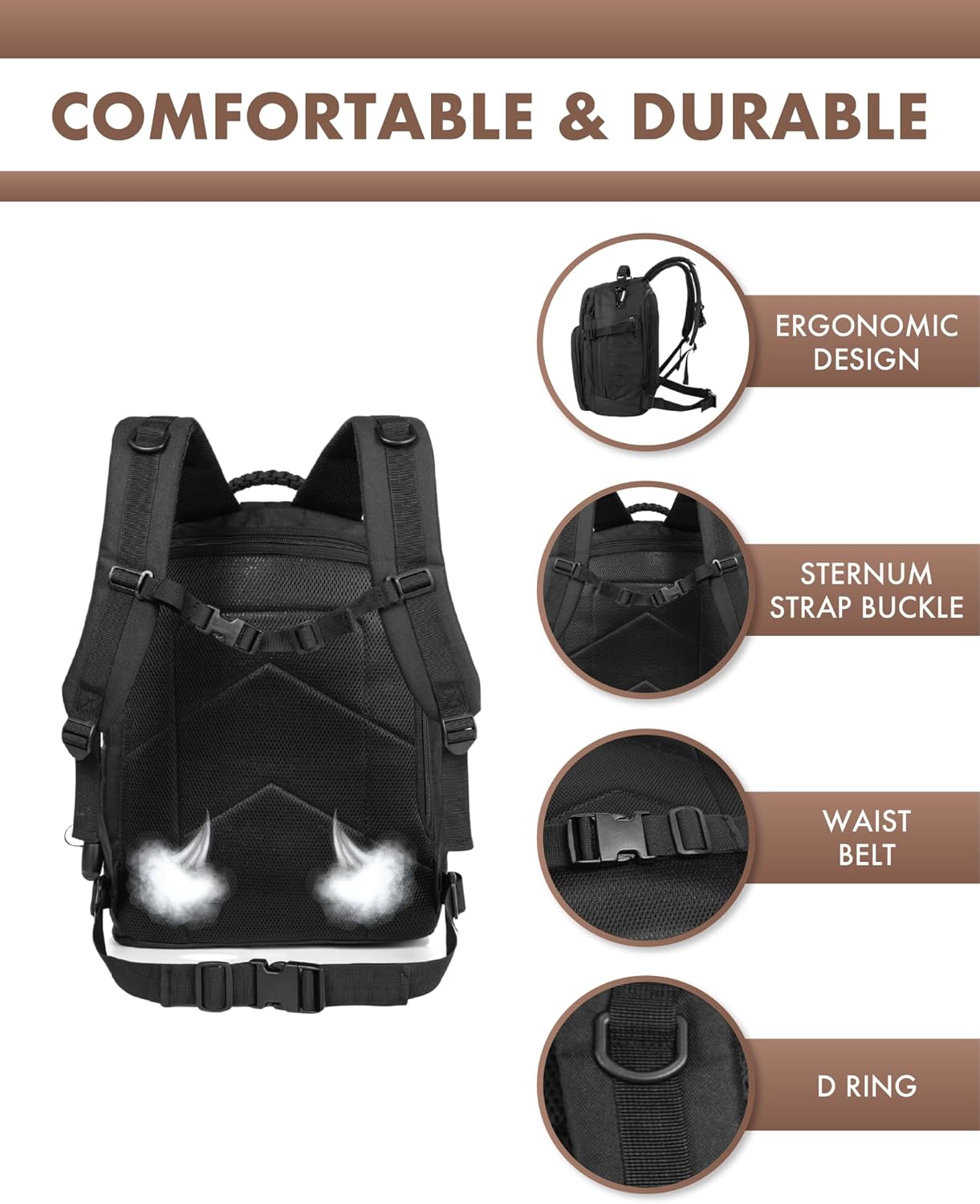 Zaino Tattico Outdoor da 35L con Sistema Molle e Scomparto per Laptop