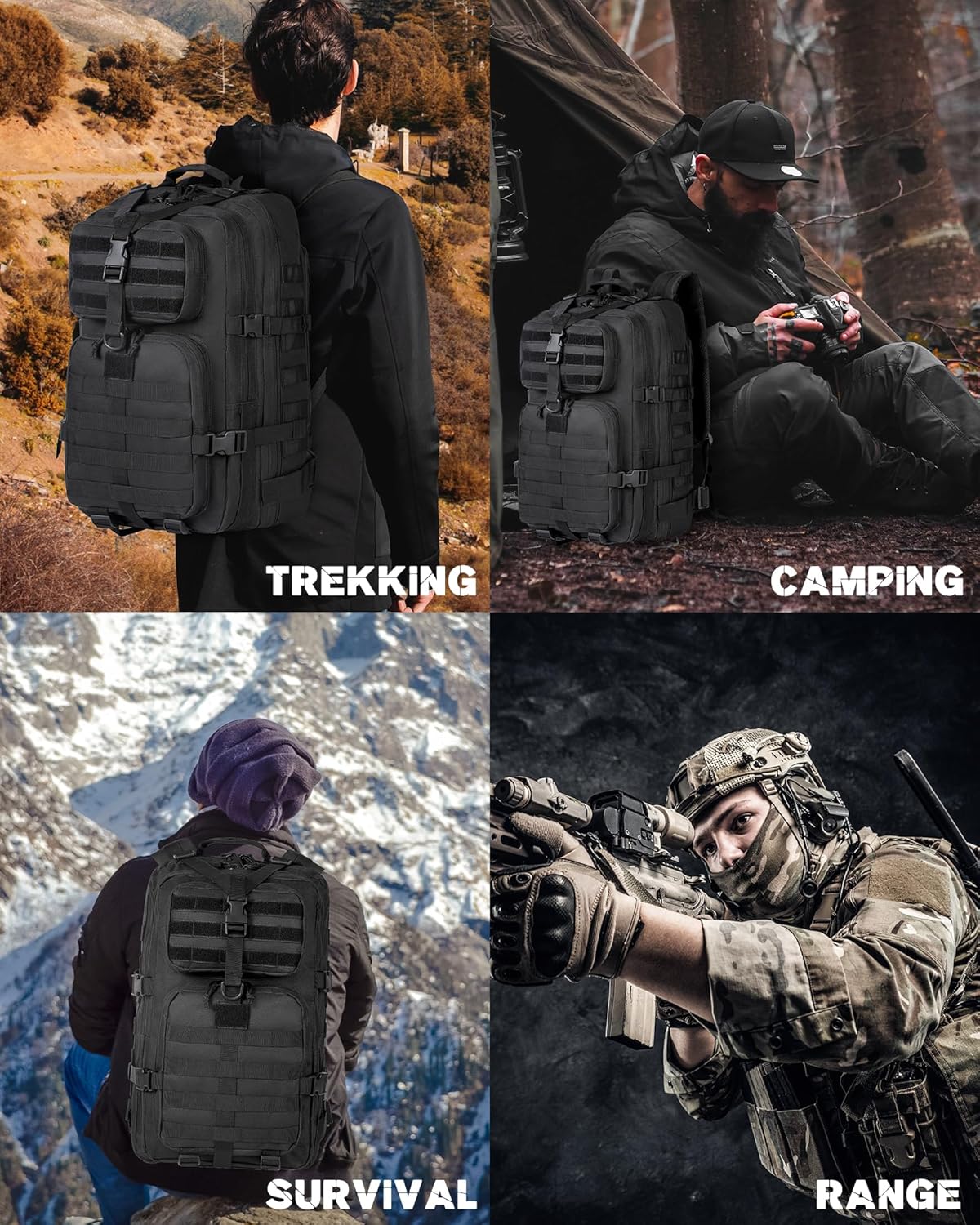 Zaino Tattico Outdoor da 35L con Sistema Molle e Scomparto per Laptop
