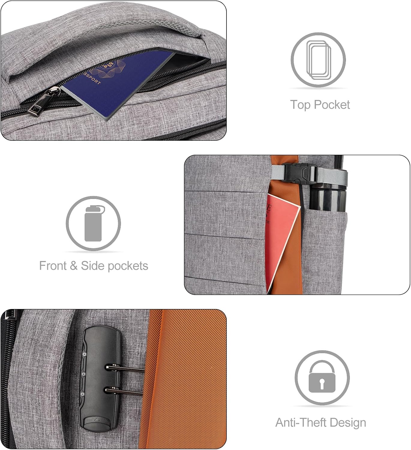 Zaino da Viaggio Impermeabile da 40L per Laptop con Porta USB e Protezione Antifurto – AeroPack