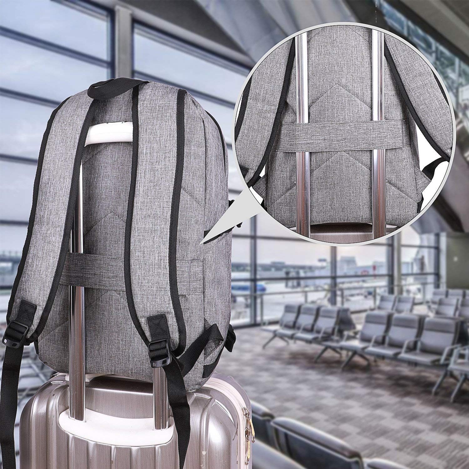 Zaino Extra Large Antifurto per Laptop e Viaggi con Porta USB – 30–50L