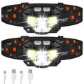 Lampe frontale ultra-lumineuse avec capteur de mouvement - lot de 2