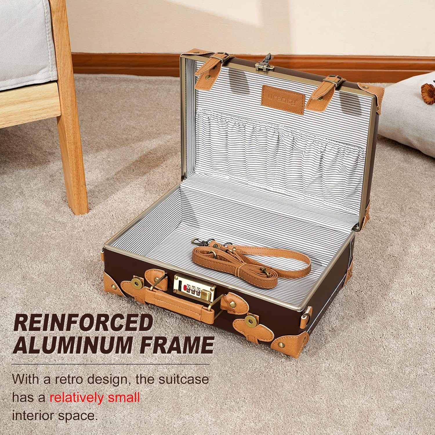 Set di Valigie Ispirato al Vintage in 2 Pezzi con Ruote Girevoli e Copertura Protettiva