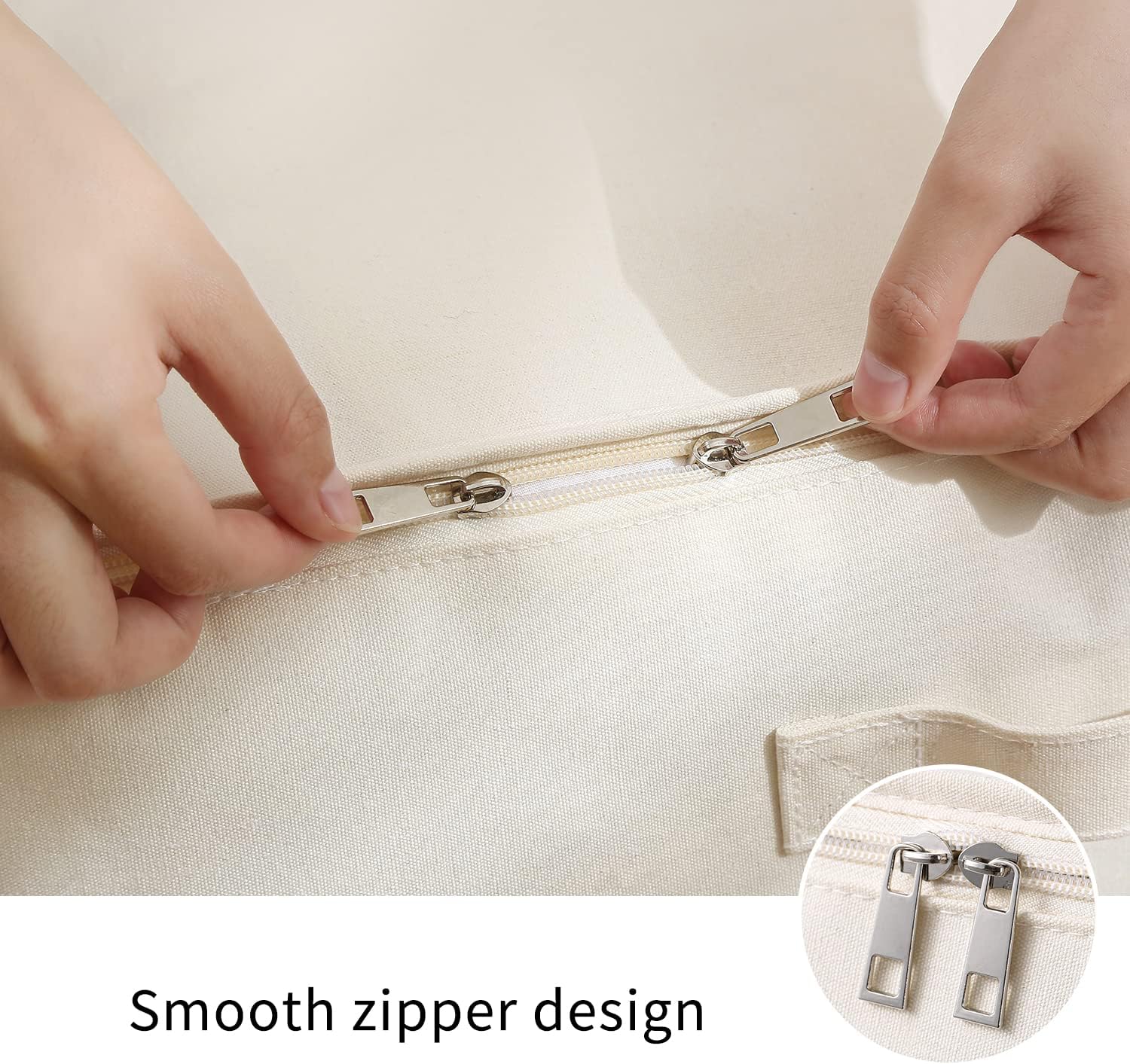 Organizzatore per Abbigliamento in Tela – Borsa con Doppia Cerniera e Maniglie con Finestra di Visione