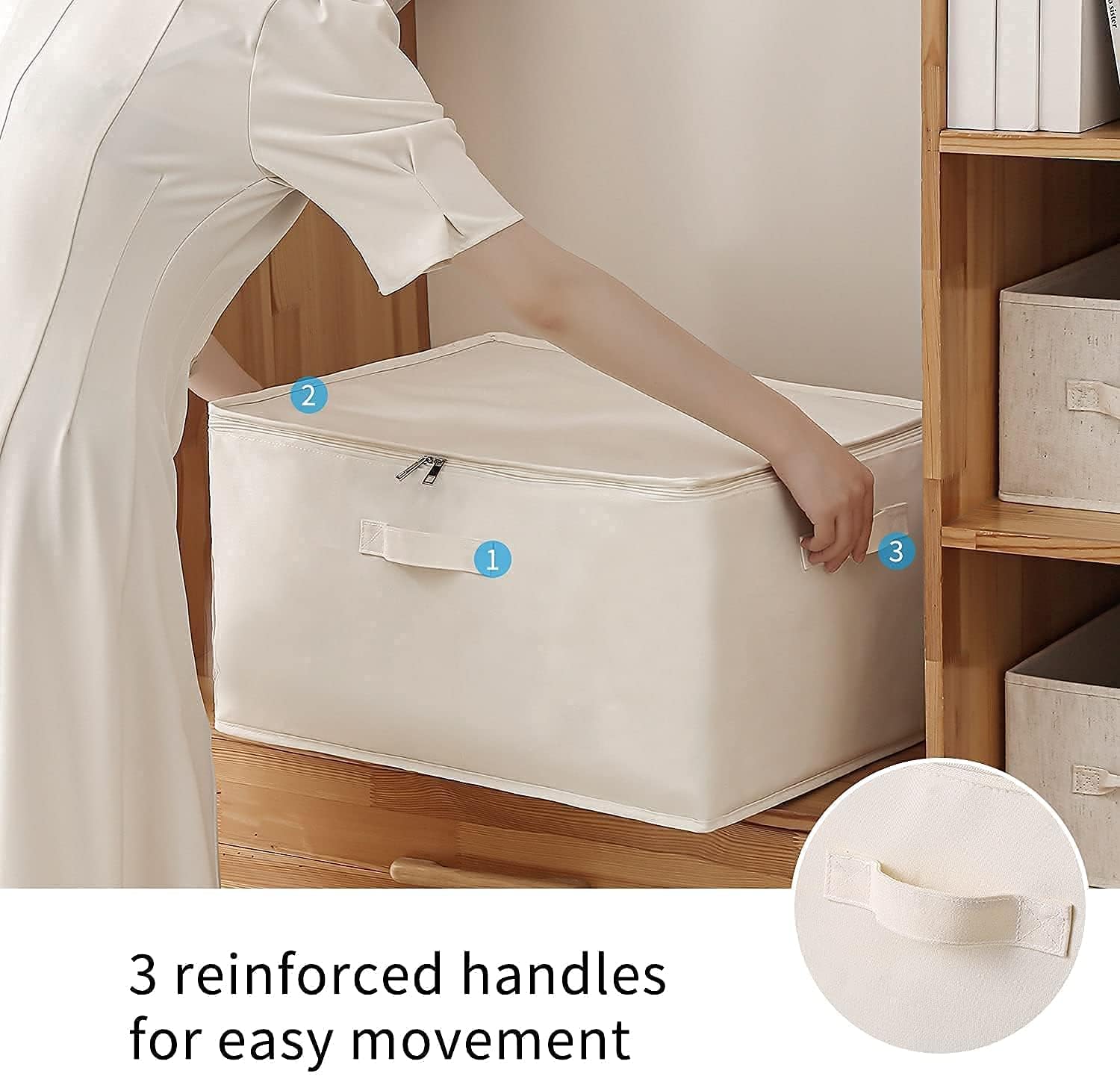 Organizzatore per Abbigliamento in Tela – Borsa con Doppia Cerniera e Maniglie con Finestra di Visione