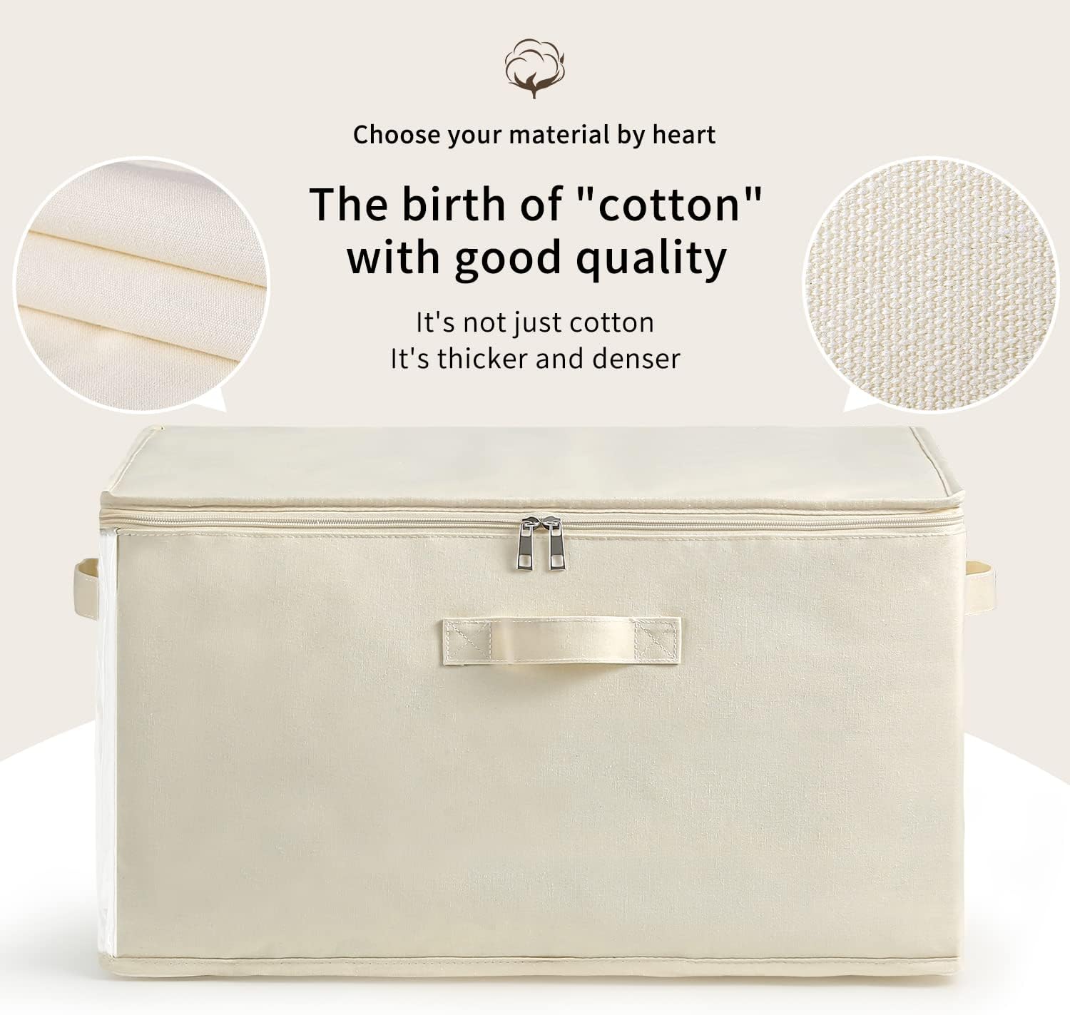 Organizzatore per Abbigliamento in Tela – Borsa con Doppia Cerniera e Maniglie con Finestra di Visione